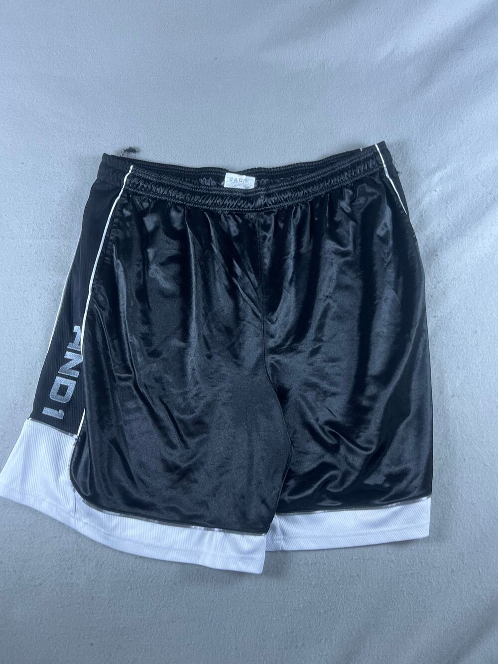 AND1 Basketball Shorts Mens 3XL Black White Shiny Dazzle Mesh Athletic Relaxed